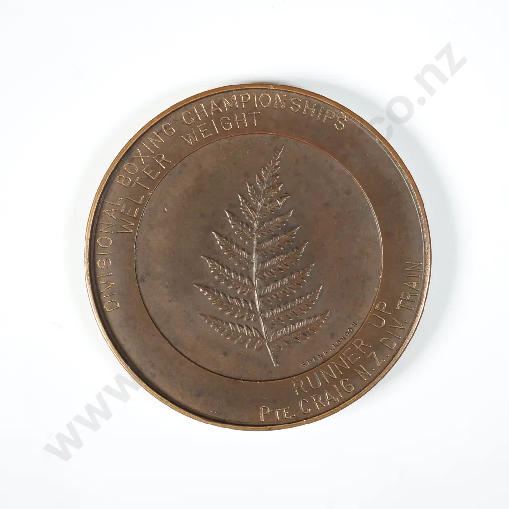 NZEF Spink Runner Up Prize Medal for Divisional Boxing Championships - Private Craig NZ Div Train Image 1++