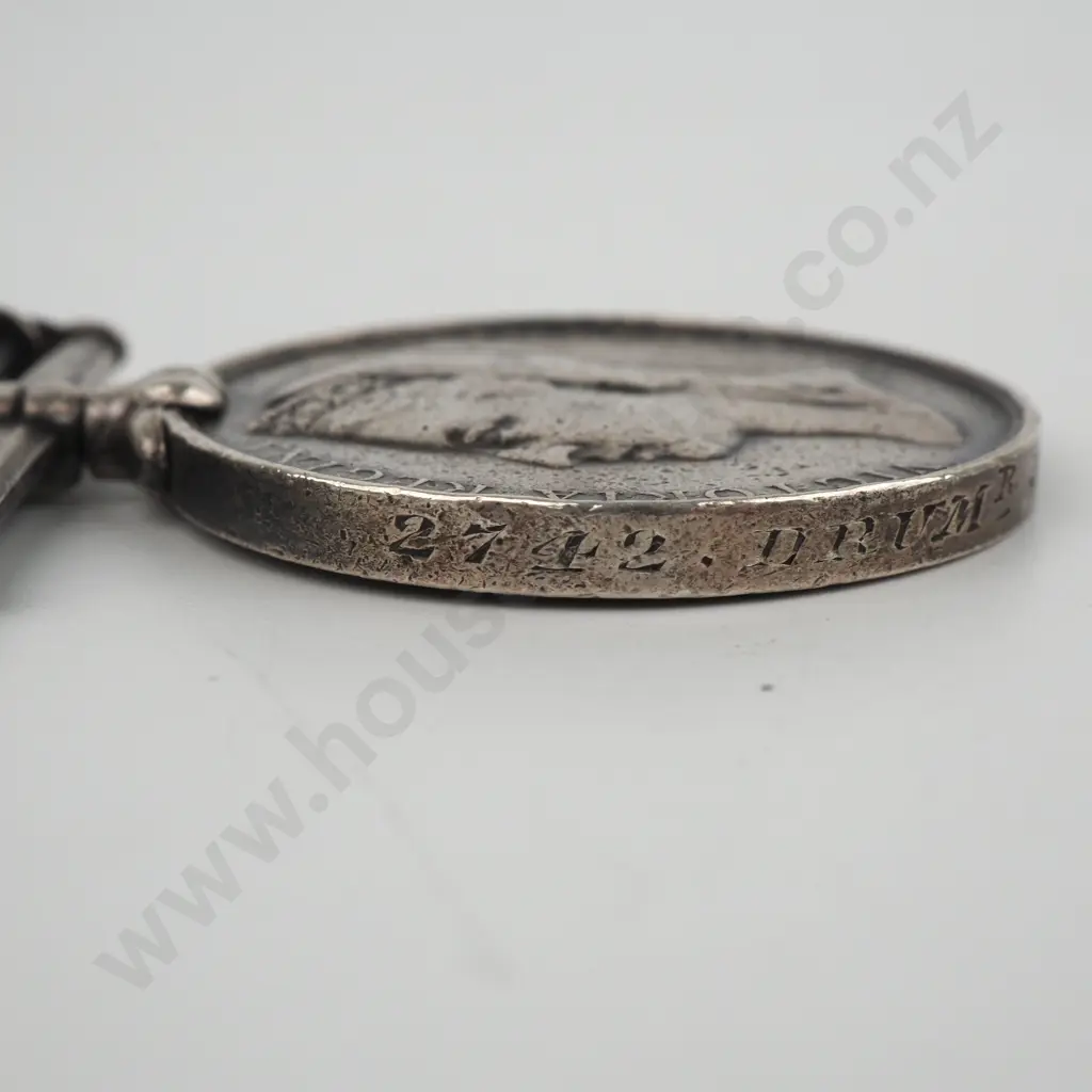 1882 Egypt Medal w Tel-E-Kebir Clasp named to 2742 Drummer J Smith 2nd High L I  Image 1++