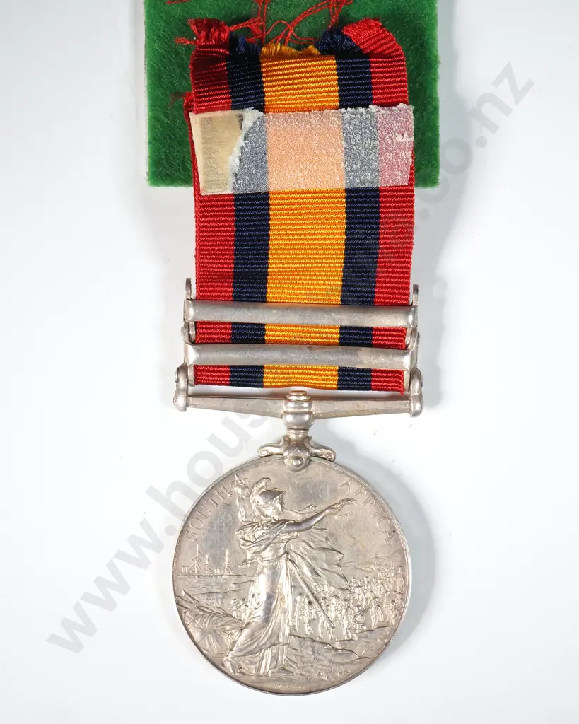 Boer War Q.S.A. Medal & 2x Bars. LT N Lewin. 'Marshall's Horse' Cavalry Unit. Image 1++
