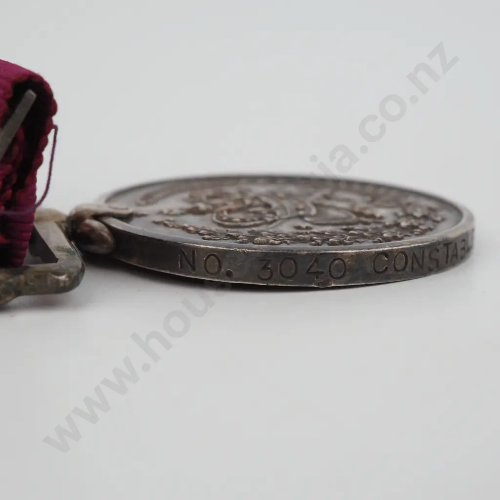 WW2 NZ Police Long Service Medal to 3040 Constable A R Gibson NZ Police 1943 Image 1++