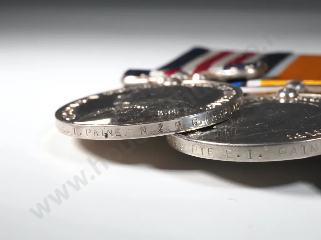 Military Medal & Pair (Replacement) & WW2 Group to E I Paine NZMC  Image 1++