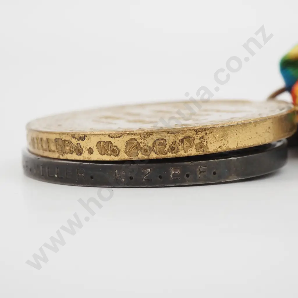 WW1 Medal Pair to 71161 PTE H F Miller  Image 1++