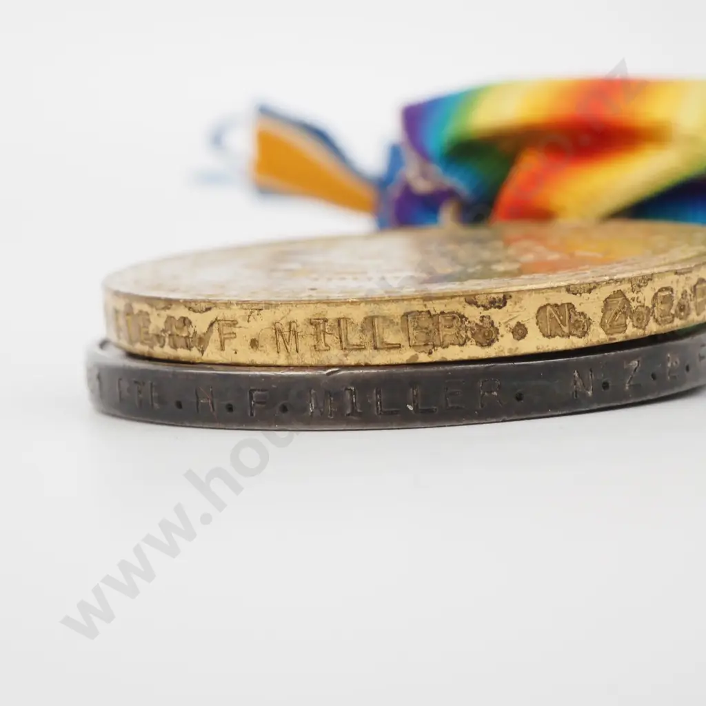 WW1 Medal Pair to 71161 PTE H F Miller  Image 1++