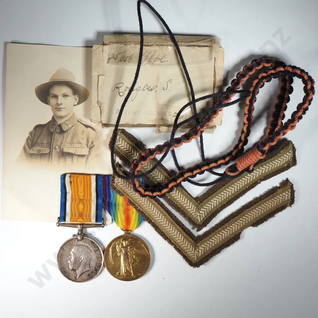 WW1 New Zealand Pair / Photograph / Ephemera to 25/356 L/CPL S Rodgers Image 1++