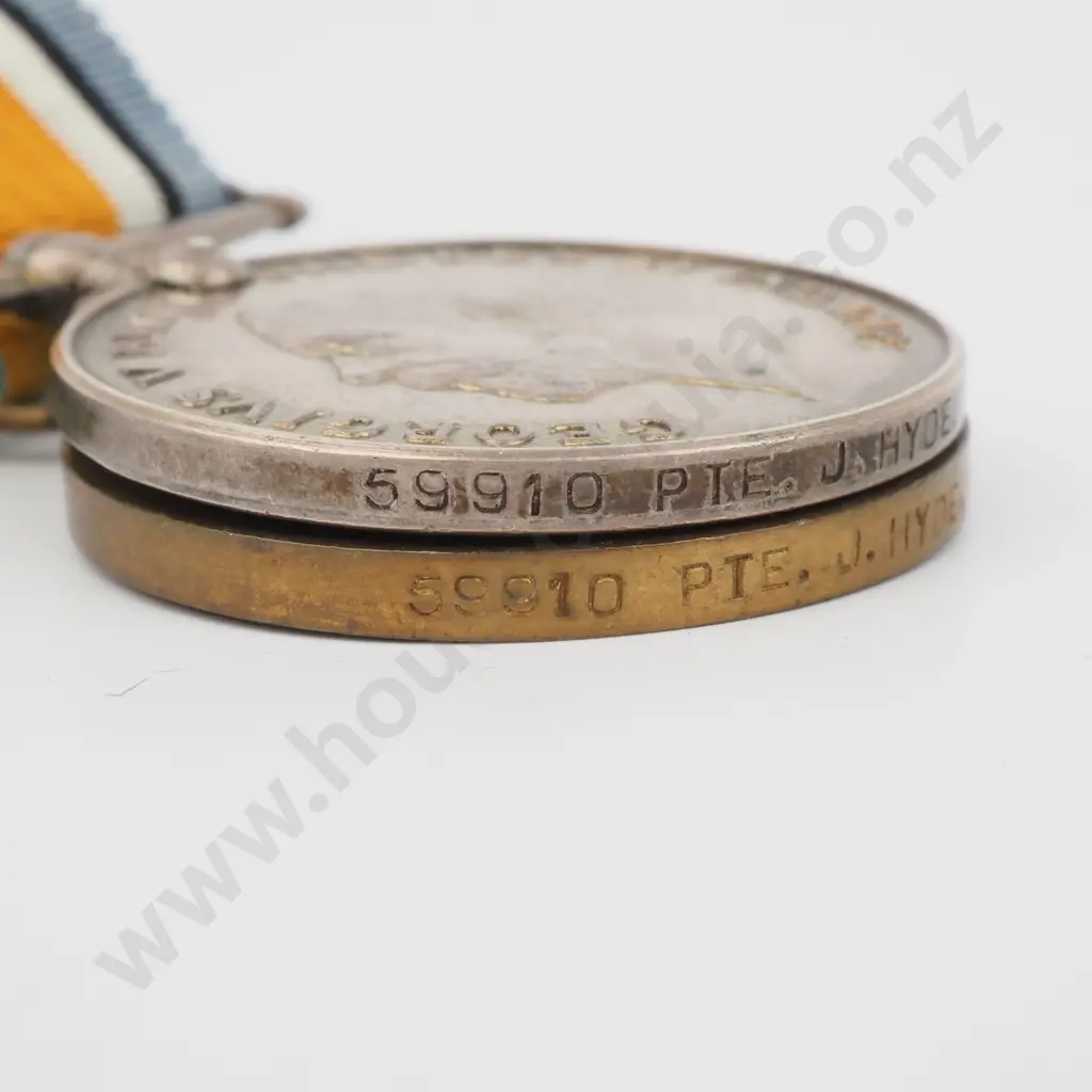 WW1 Pair to 59910 Pte J Hyde NZEF  Image 1++