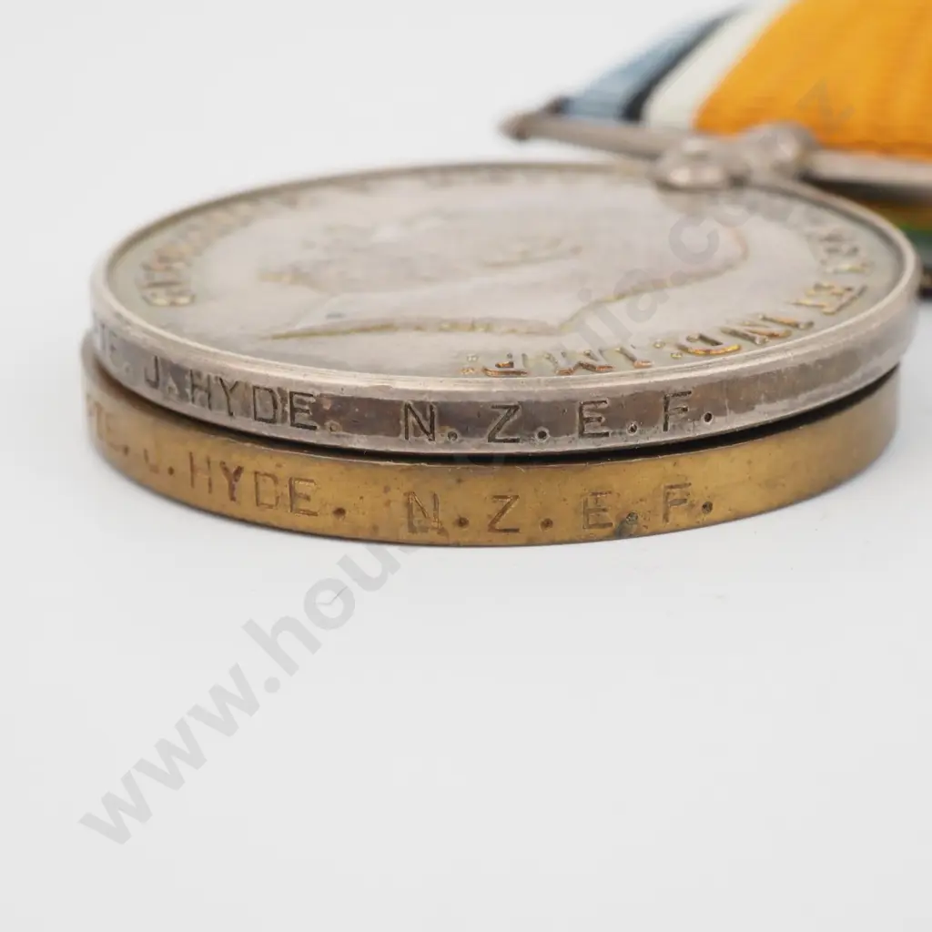 WW1 Pair to 59910 Pte J Hyde NZEF  Image 1++