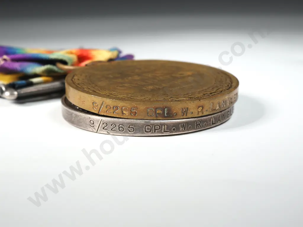 WW1 Pair to 9.2265 CPL W R Langley - 10th Reinforcements WIA 17/9/1916  Image 1++