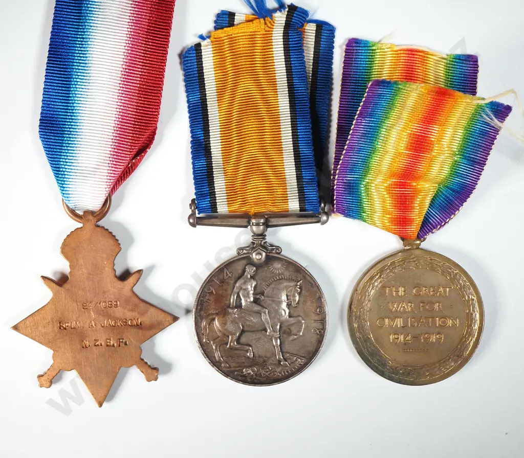 WW1 Trio to 24/1089 Sjt Athol Jackson NZEF  Image 1++
