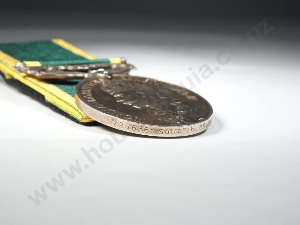 King George V Efficiency Medal to 725636 Sgt F H Wright R.A.  Image 1++