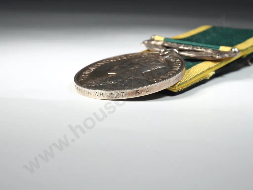 King George V Efficiency Medal to 725636 Sgt F H Wright R.A.  Image 1++