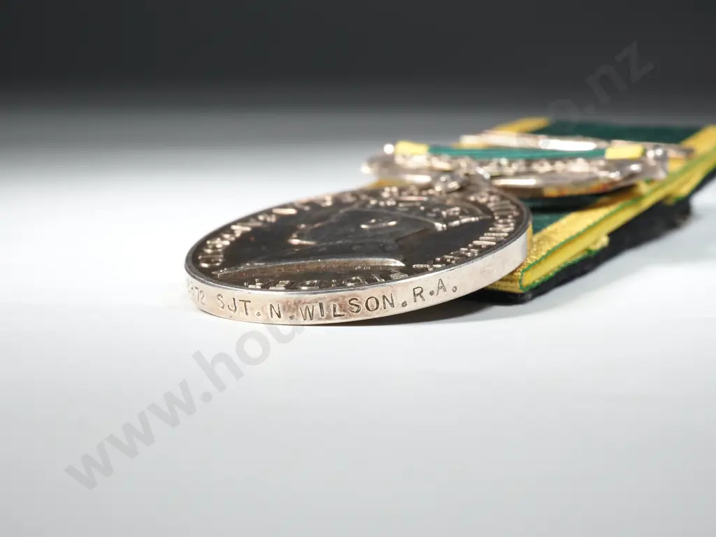 King George VI Efficiency Medal to 3852872 Sgt M Wilson R.A.  Image 1++