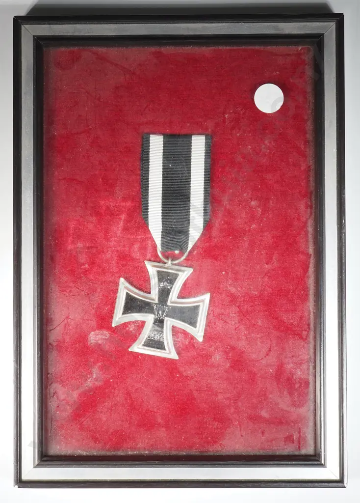 WW1 German Iron Cross in Presentation Frame w Typed Letter of Provenance on Reverse - Purported Vet Bring Back Image 1++