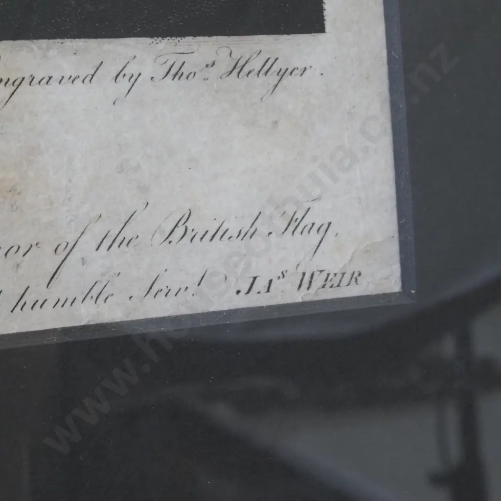 Framed Black & White Print Depicting "The Battle Of The Nile"After Drawings by Capt. Ja Weir  & Engraved By Tho. Hellyer Image 1++