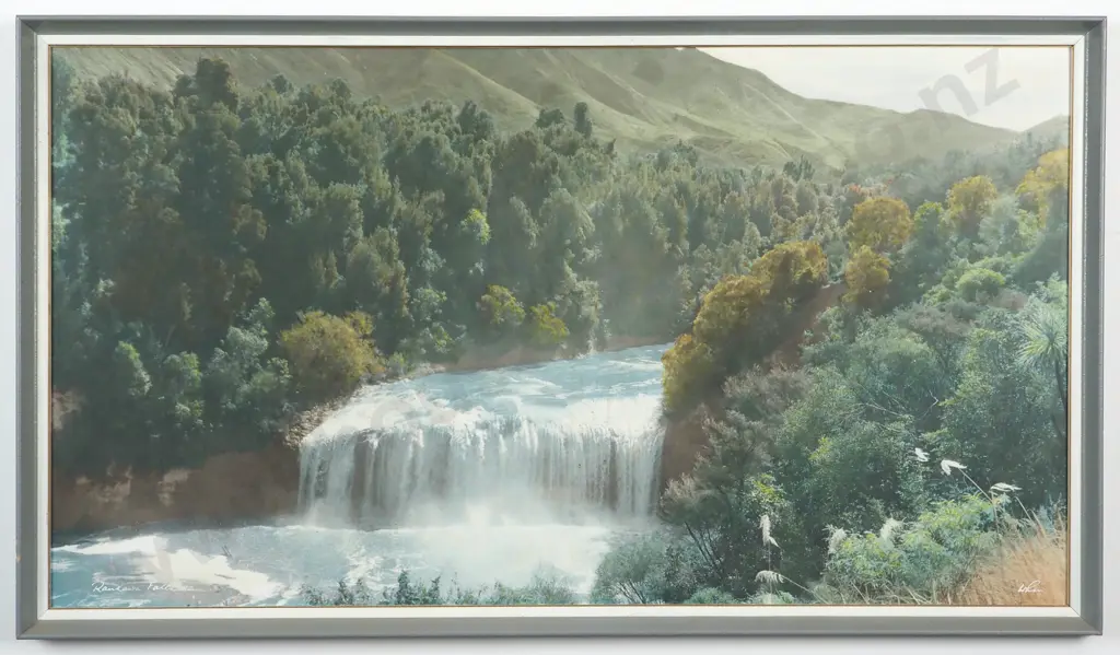 Whites Aviation. Hand Coloured Photograph Of Raukawa Falls. Image 1++