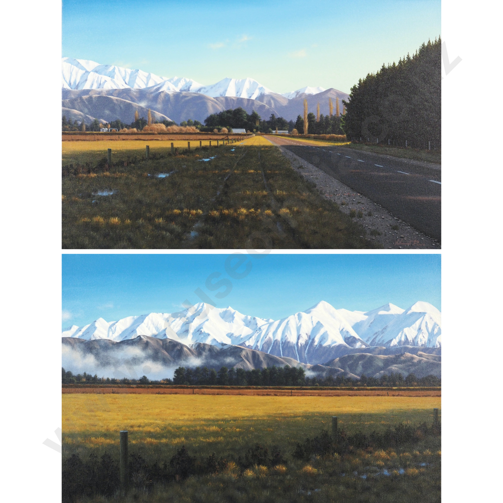 Nathanael Provis. Landscape. Oil on Canvas Diptych. Image 1++