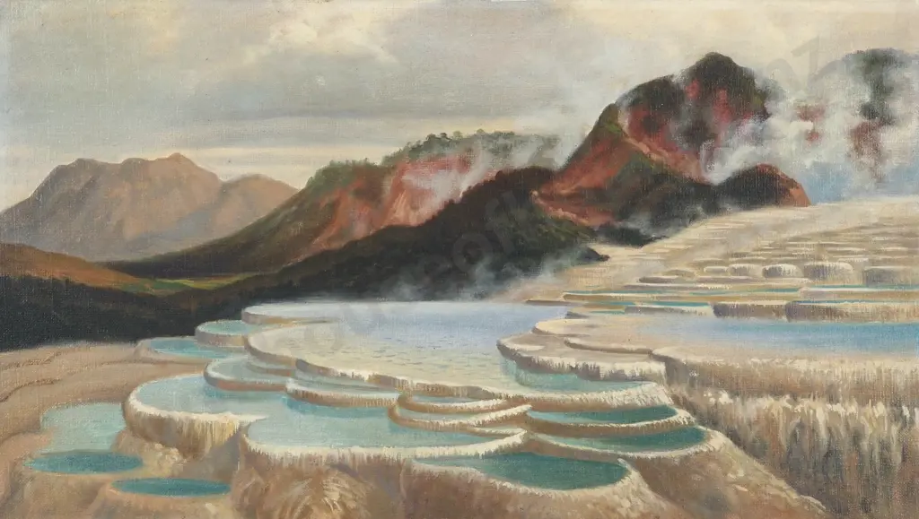 The Pink & White Terraces. Oil On Canvas. Image 1++