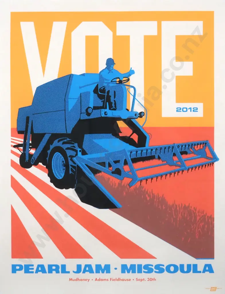 Pearl Jam Concert Missoula, USA. 2012. Silk Screenprint Poster. Image 1++