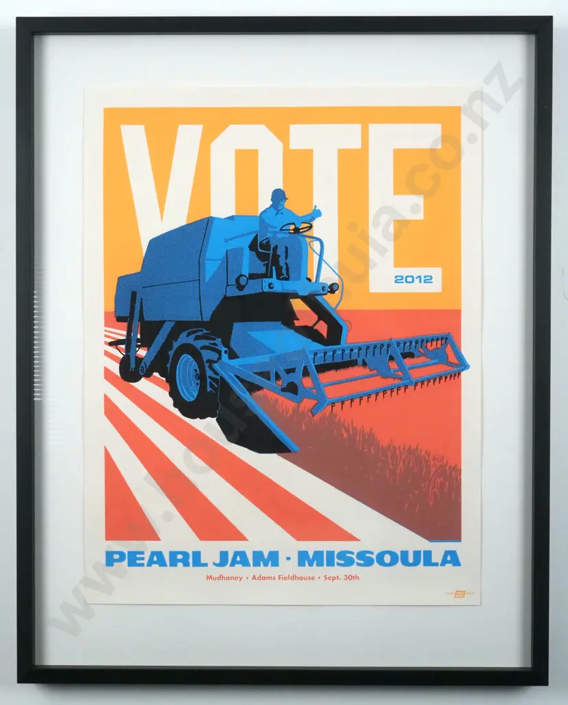 Pearl Jam Concert Missoula, USA. 2012. Silk Screenprint Poster. Image 1++