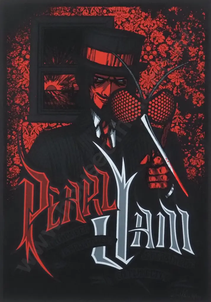 Pearl Jam Concert Salt Lake City. 2009. Silk Screen-print Poster. Image 1++