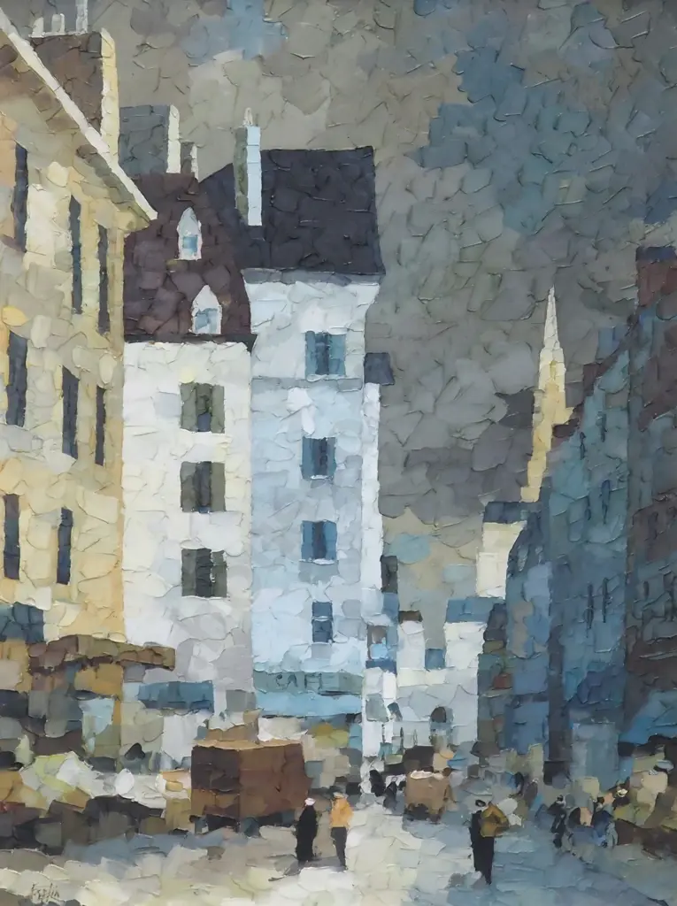 Tom Esplin. Rue St Martin, Paris. Oil on Board. Image 1++