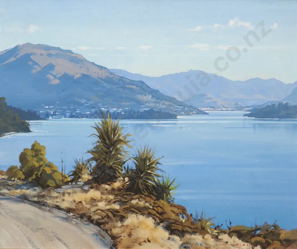 Alan D. Cooke. 1973. January Morning. Lake Wakitipu, Queenstown. Oil On Board. Image 1++