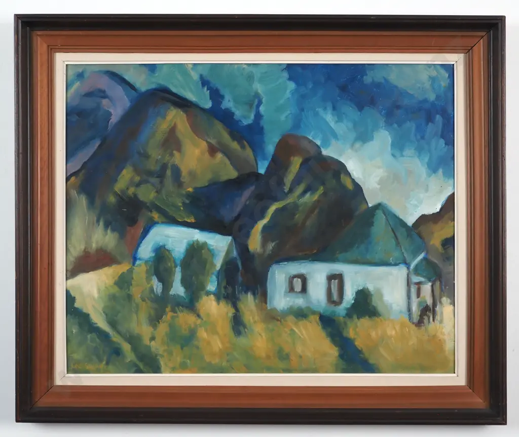 June Speare. High Country House. Oil on Board. Image 1++