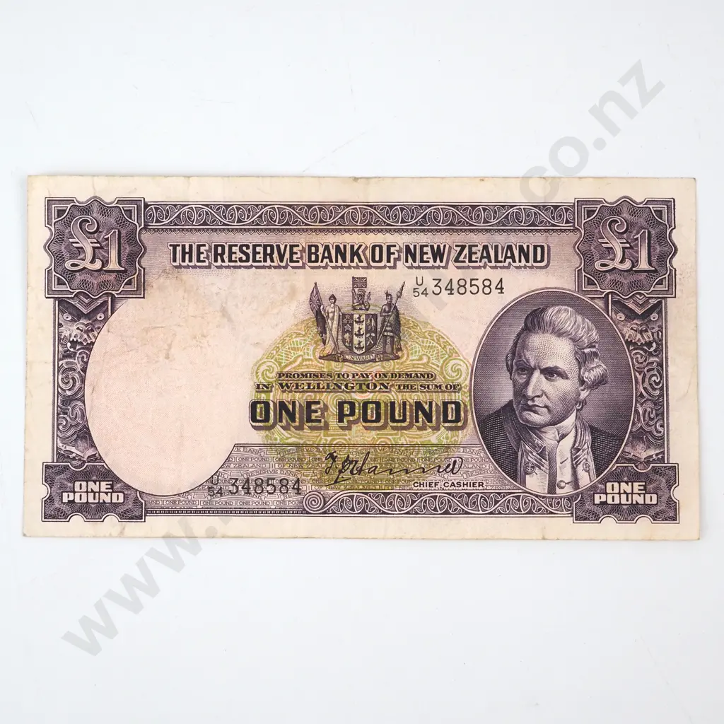 ONE POUND, HANNA SIGNATURE, SERIAL U OVER 54 348584( LAST PREFIX OF TYPE ), FINE, C.V. $250 Image 1++