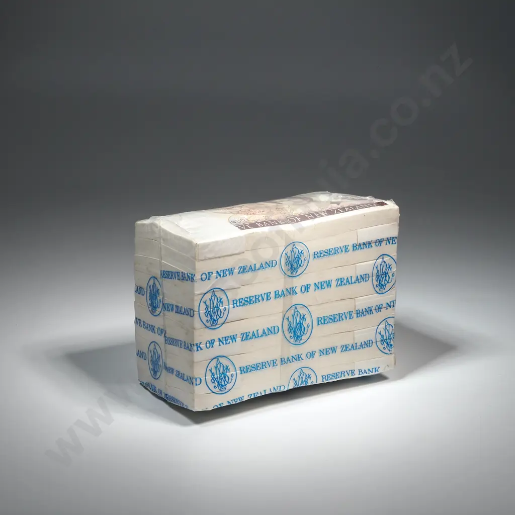 1000 X CONSECUTIVELY NUMBERED BRASH SIGNATURE ONE DOLLAR BANKNOTES, SERIALS ANS 108001 -9000 (LAST PREFIX), UNCIRCULATED WITH BANK WRAPPERS, & SEALED IN RESERVE BANK PLASTIC C.V. $15000 Image 1++