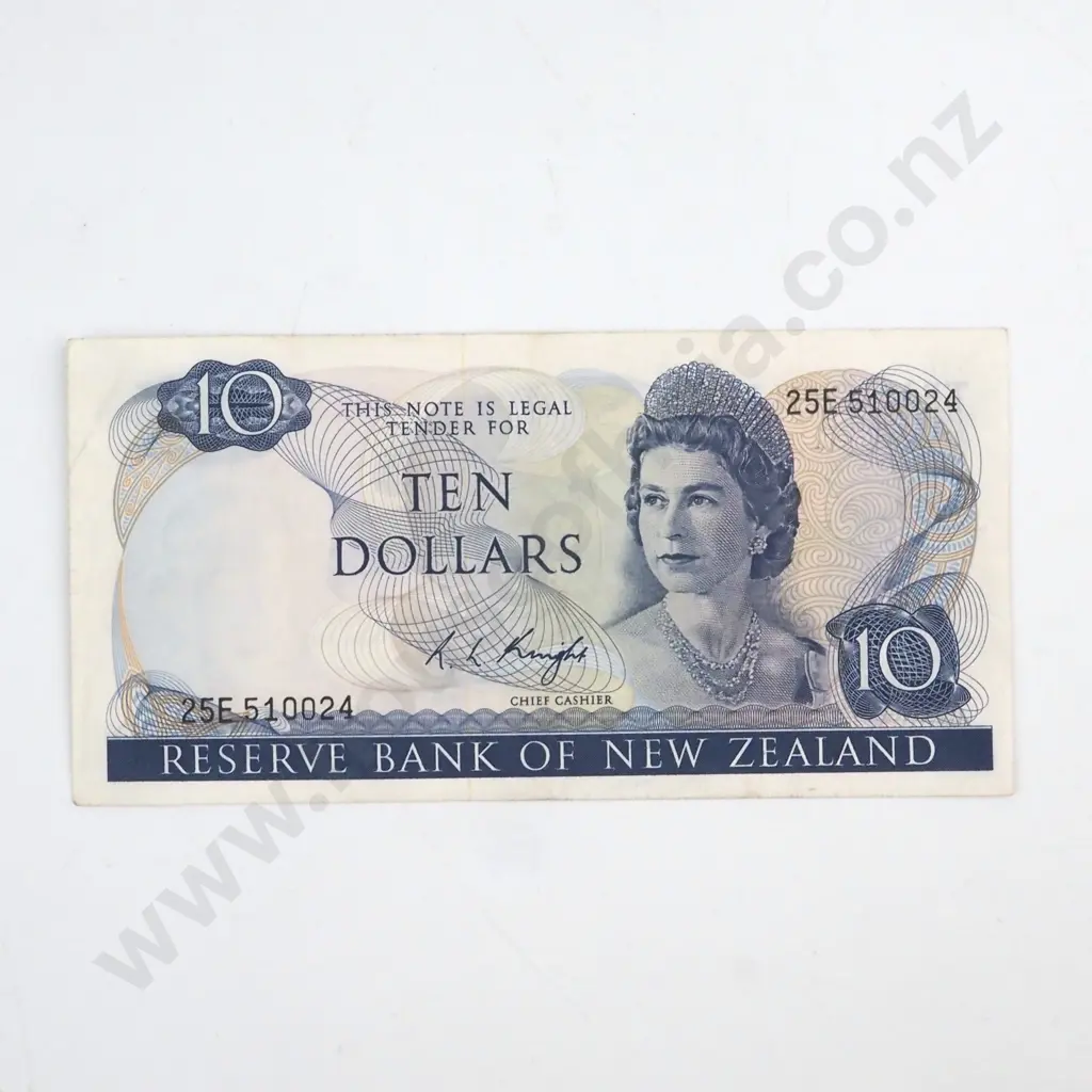 KNIGHT SIGNATURE, SERIAL 25E 510024 ( LAST PREFIX OF SIGNATURE ), ALMOST UNCIRCULATED, C.V. $400 Image 1++