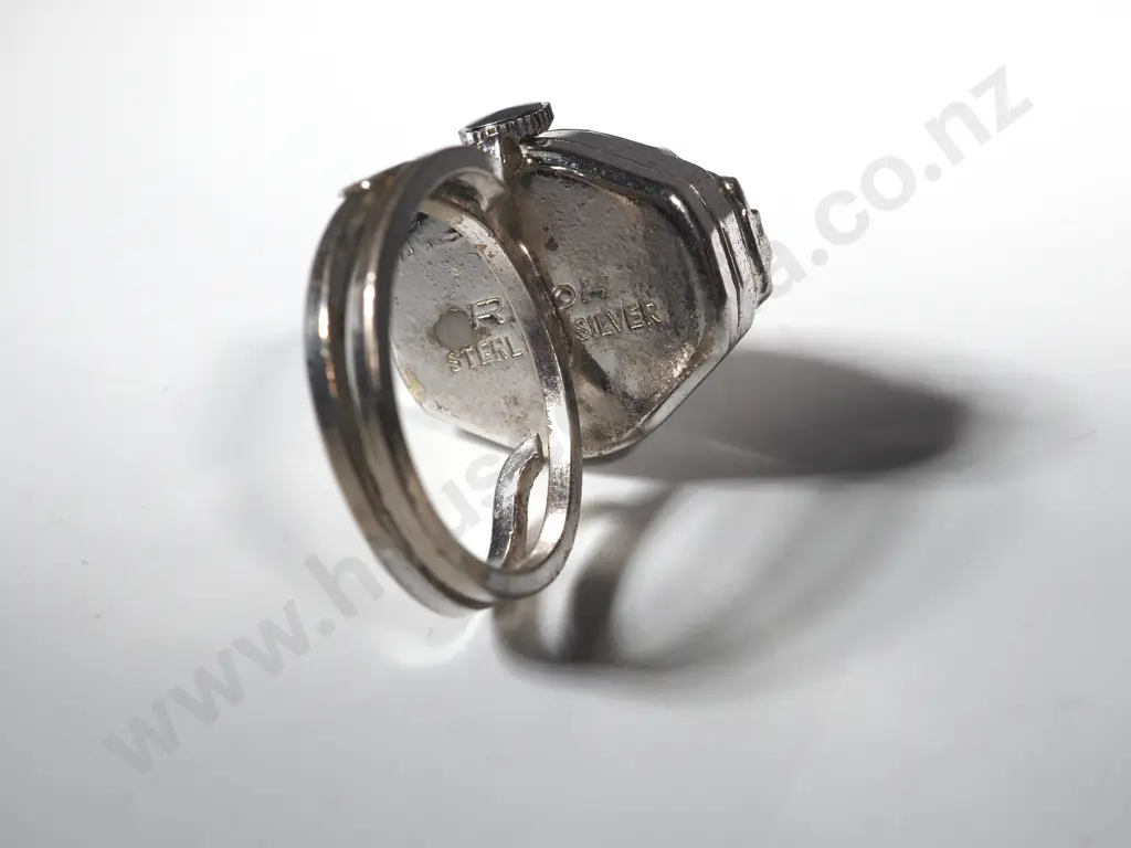 Metal Marcasite Watch Ring Image 1++