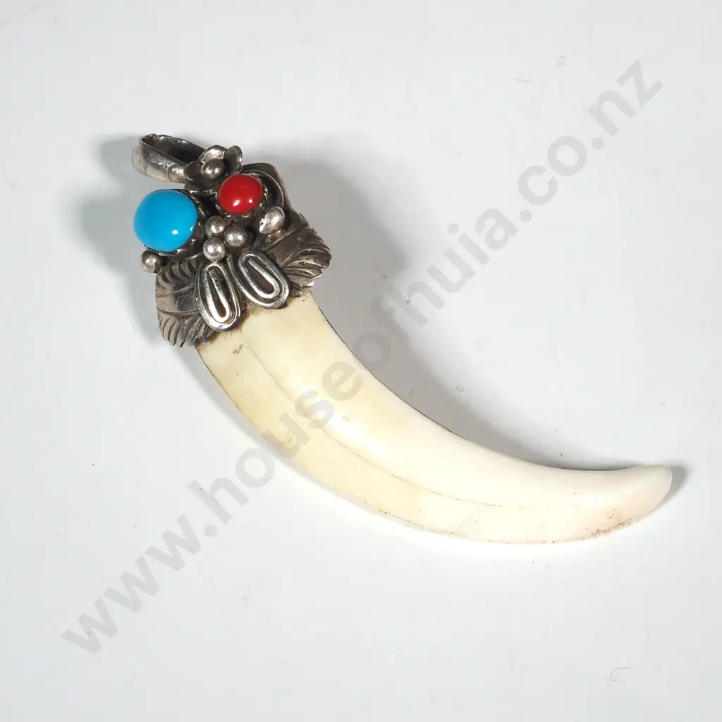 Sterling Silver Navajo Style Tooth Pendants Image 1++