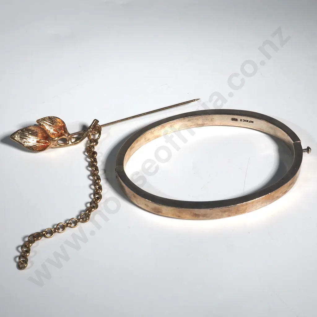 Sterling Silver Bracelet & Pin Image 1++