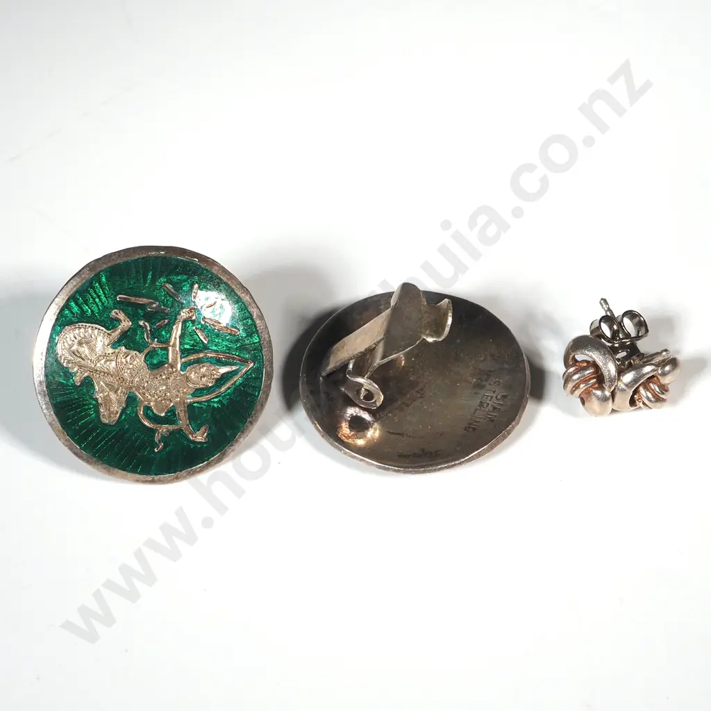 Two Pairs of Sterling SIlver Earrings Image 1++