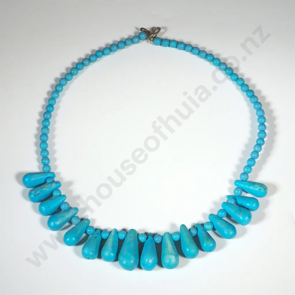 Turquoise Bead Necklace. Image 1++