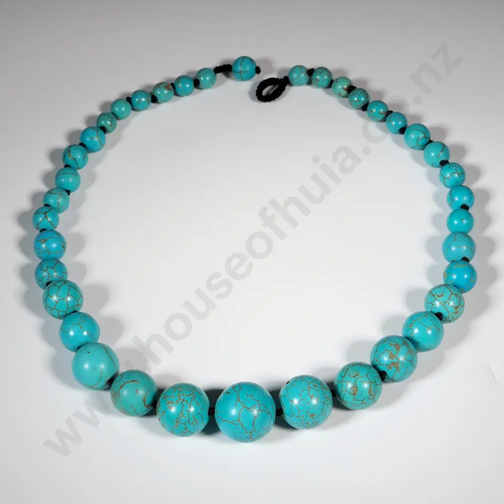 Turquoise Bead Necklace. Image 1++