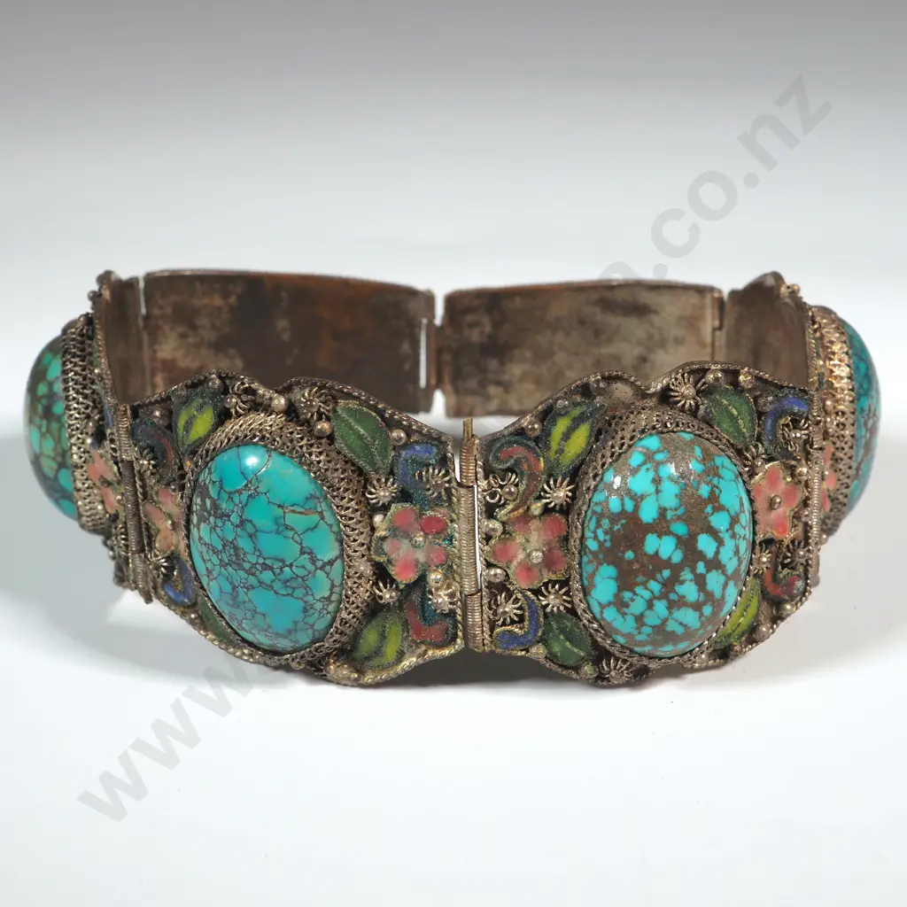 Vintage Ornate Turquoise Bracelet Image 1++