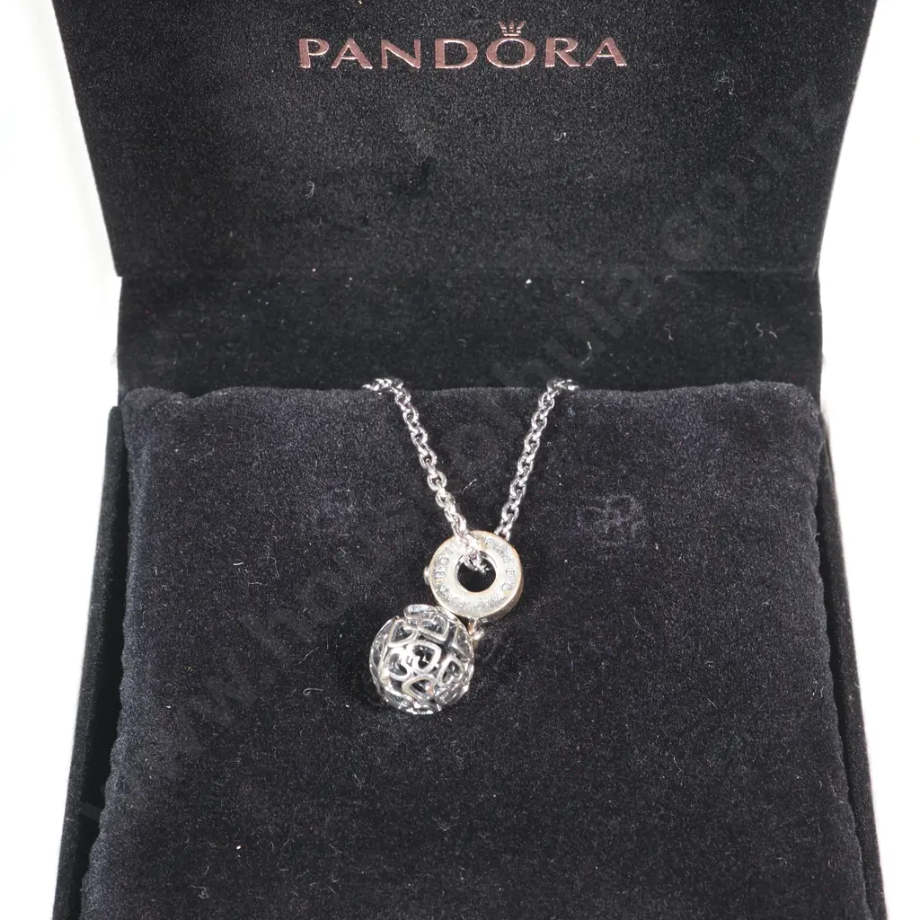 Pandora Charm Necklace with Hearts  Image 1++