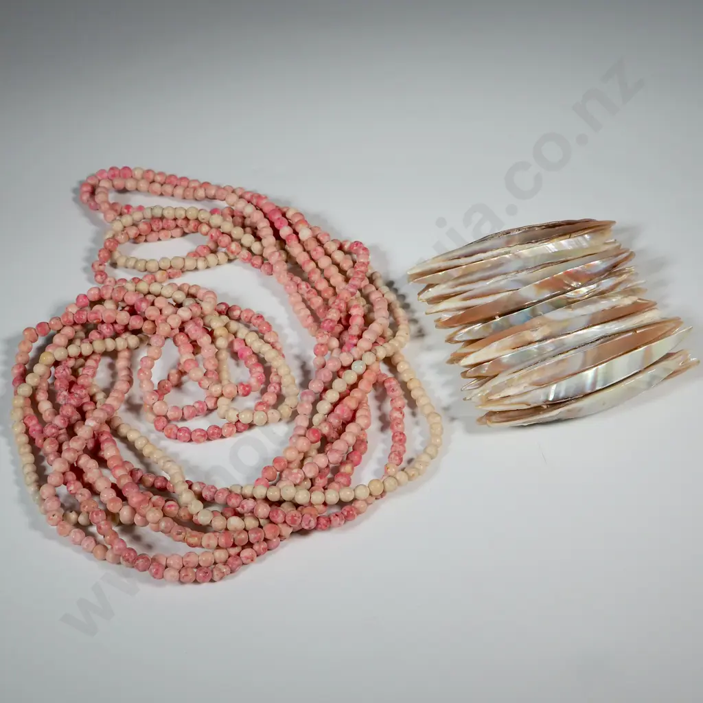 Four Bead Necklaces & Shell Bracelet Image 1++