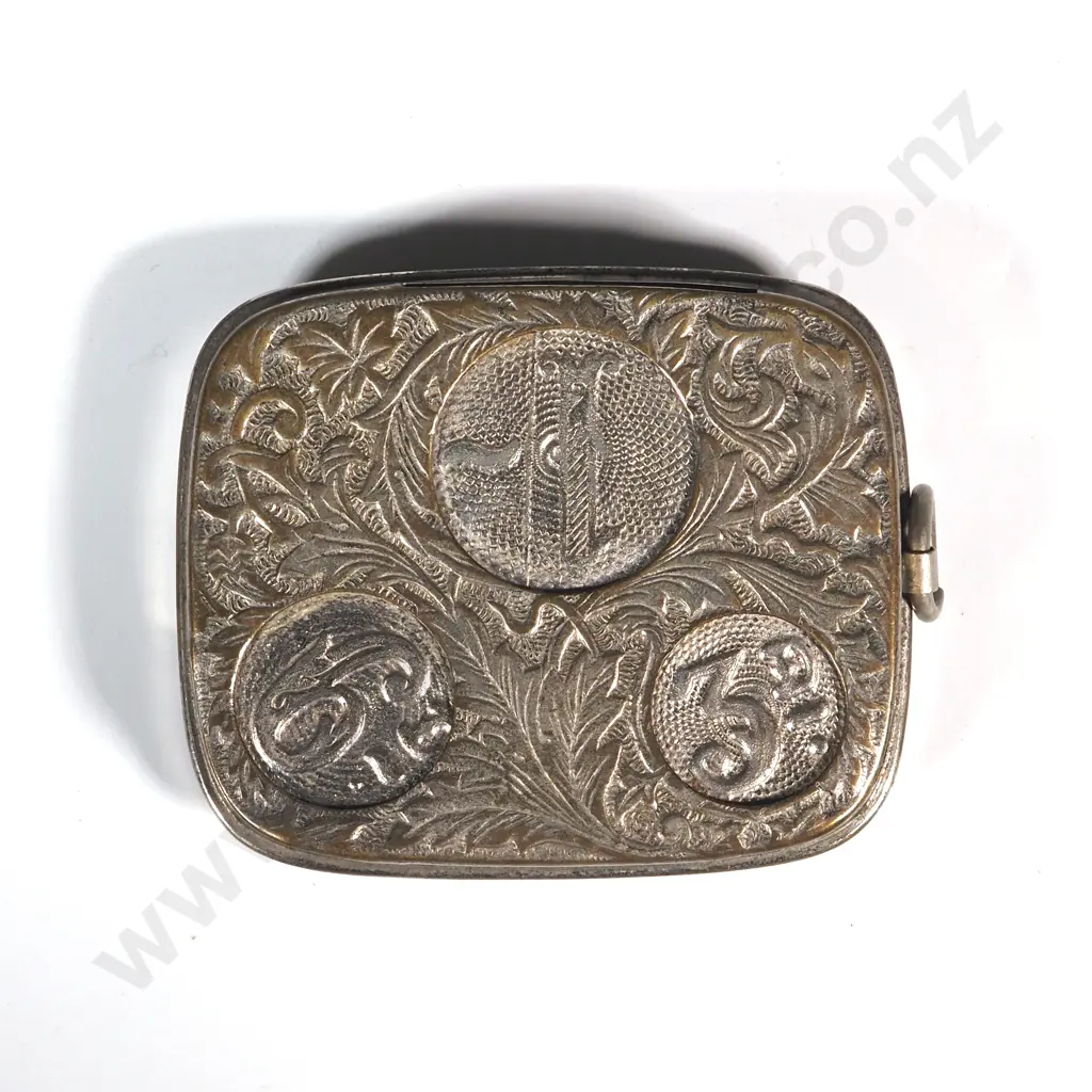 Vintage White Metal Coin Case. Image 1++