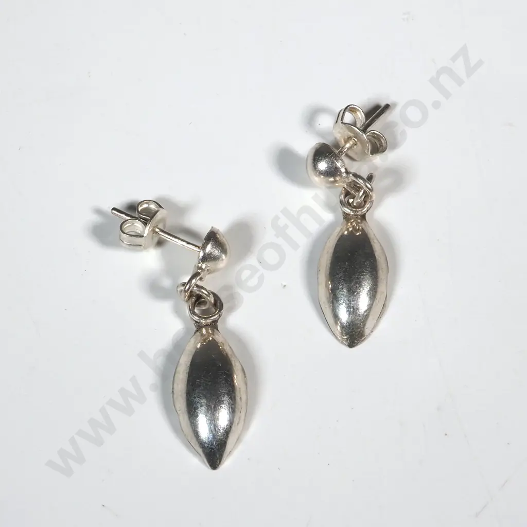 Sterling Silver Pear Shaped Drop Earrings Image 1++