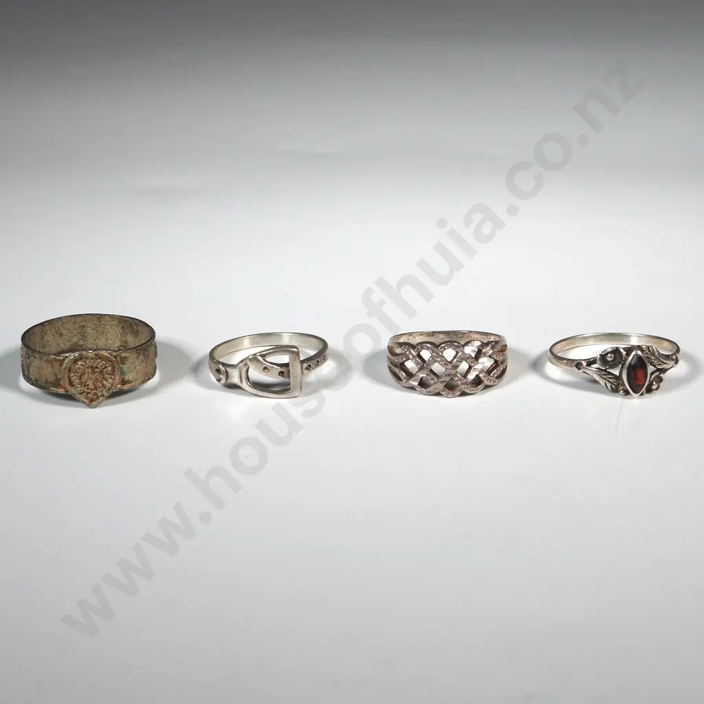 Four Sterling Silver Rings Image 1++