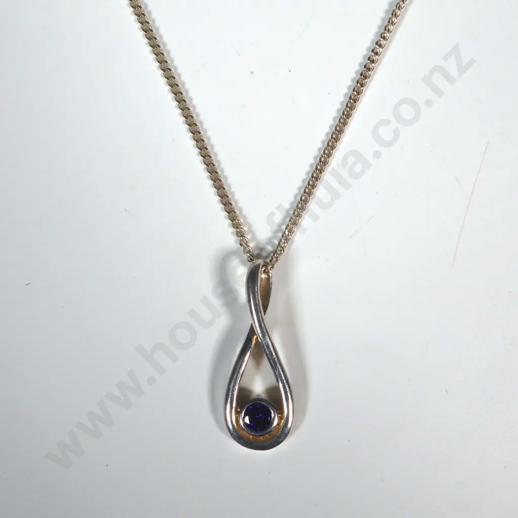 Sterling Silver Amethyst  Infinity Pendant On Chain Image 1++