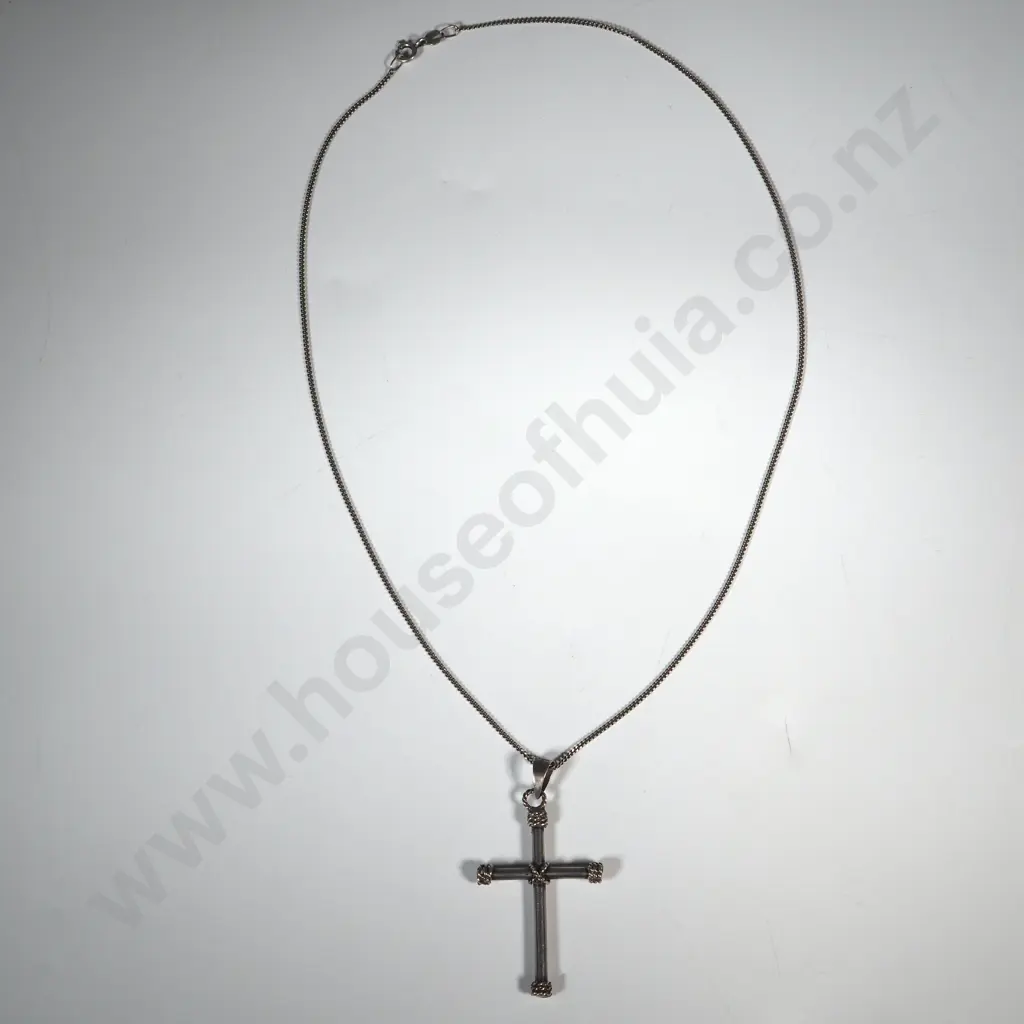 Sterling Silver Cross On Chain Image 1++