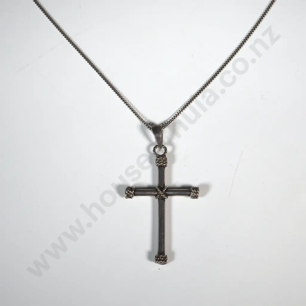 Sterling Silver Cross On Chain Image 1++