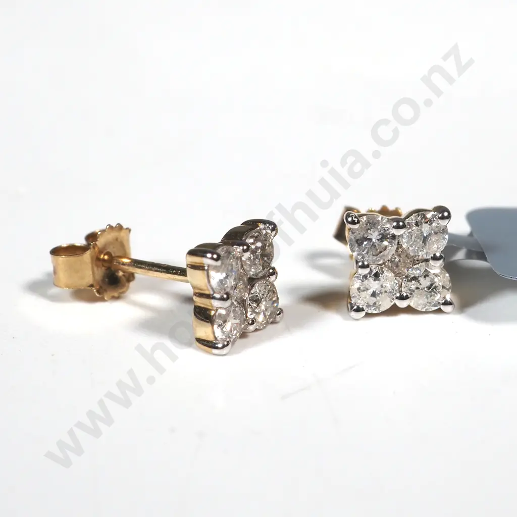 9ct Gold & Diamond Earrings  Image 1++
