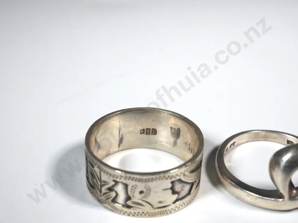 Four Sterling Silver Rings. One White Stone  Channel Set Image 1++