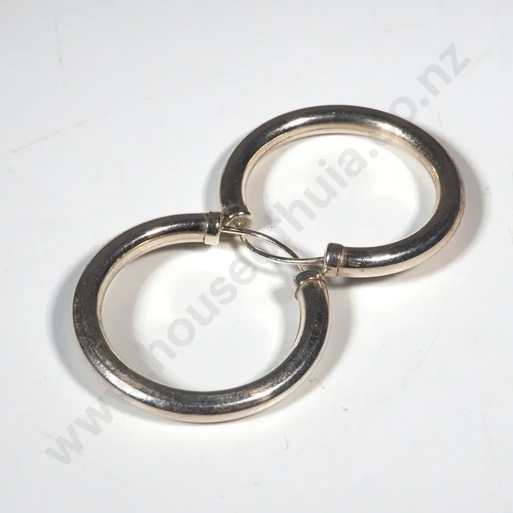 Pair Of Sterling Silver Infinity Hoop Earrings Image 1++