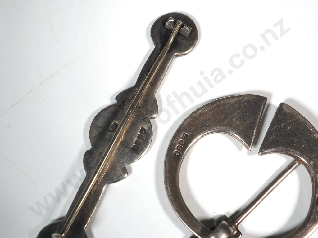 Celtic Sterling Sterling Silver Pin & Brooch both Glasgow 1947 Image 1++