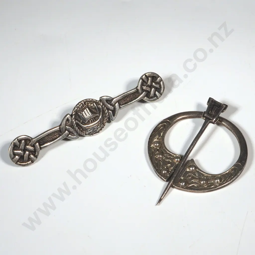 Celtic Sterling Sterling Silver Pin & Brooch both Glasgow 1947 Image 1++
