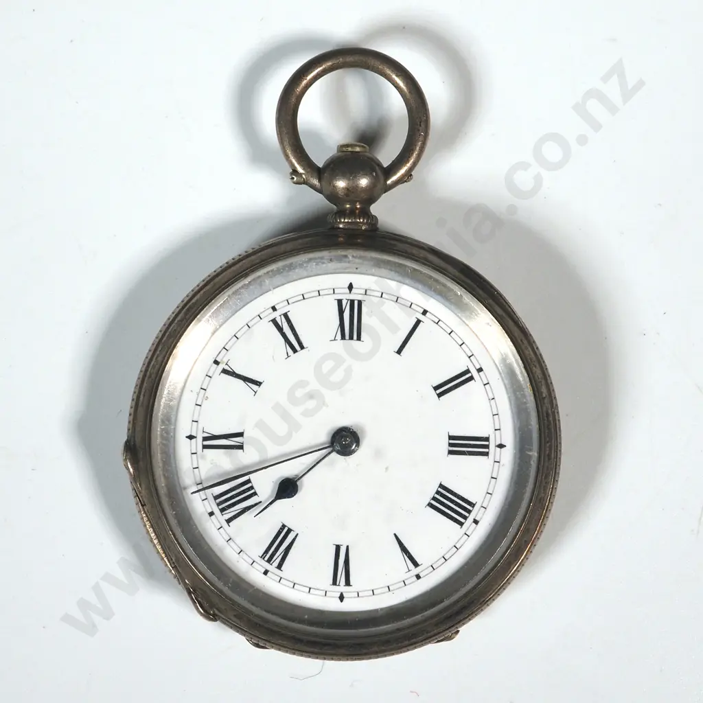 "Fine Silver" Pocket Watch - Untested Image 1++